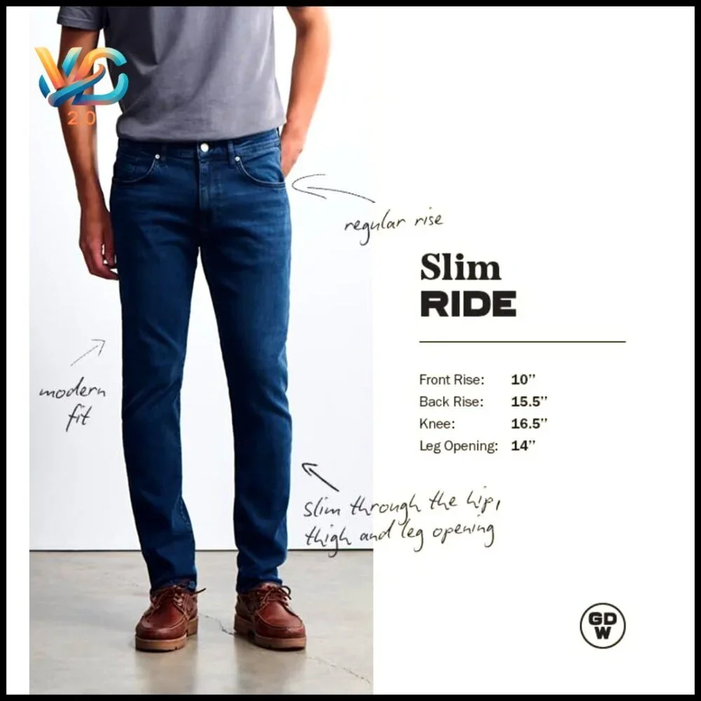 Men's Slim Leg‎ Jeans Regular Rise Stretch Denim Casual Wear